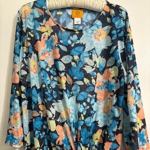 Women's multi colored floral twist tie top - NWT- Large